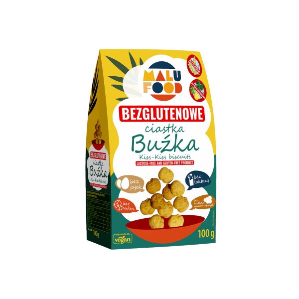 Ciastka Buźka bezglutenowe bez cukru 100g Malu Food