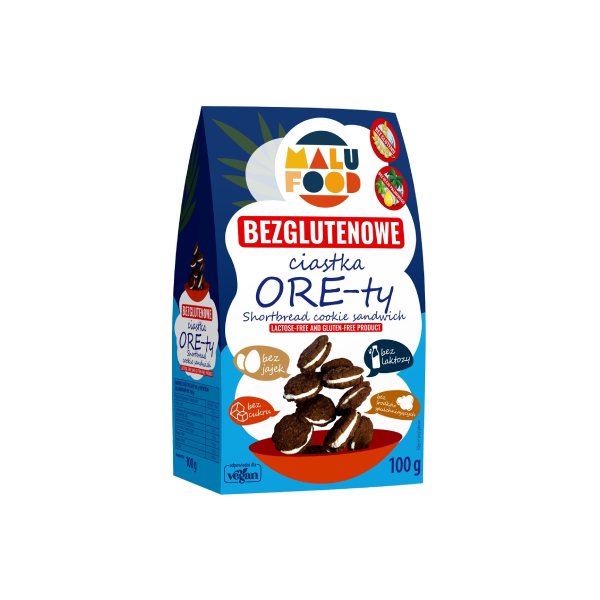 Ciastka ORE-ty bezglutenowe bez cukru 100g Malu Food