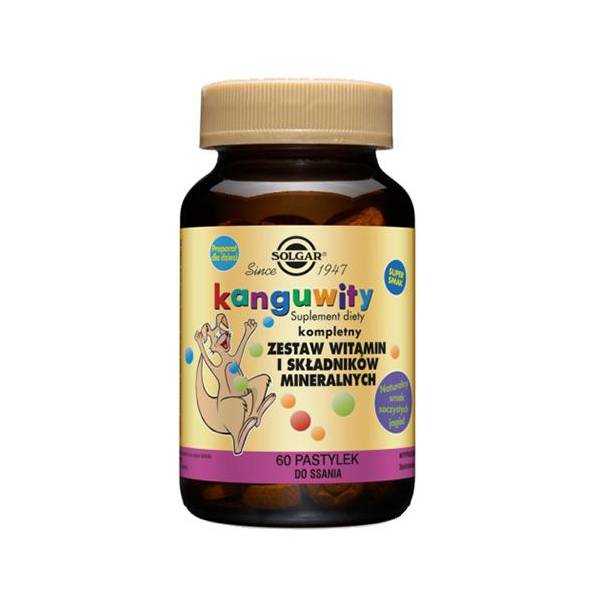 Kanguwity-zestaw witamin dla dzieci-jagoda- 60pastylek- Solgar