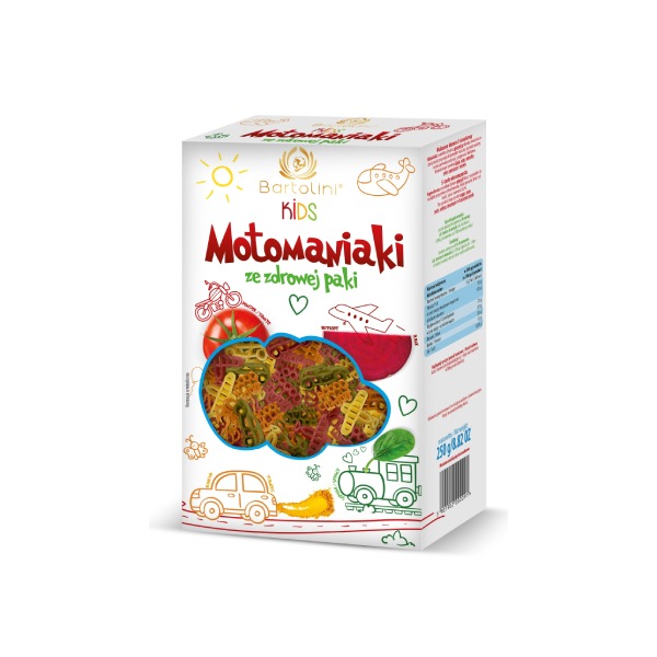 Makaron dla dzieci Motomaniaki ze zdrowej paki 250g Bartolini
