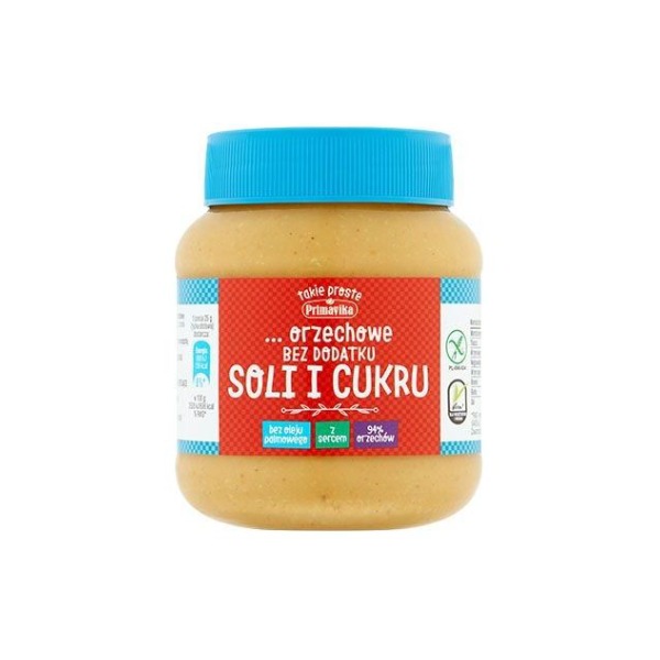 Pasta orzechowa bez dodatku soli i cukru 350g Primavika